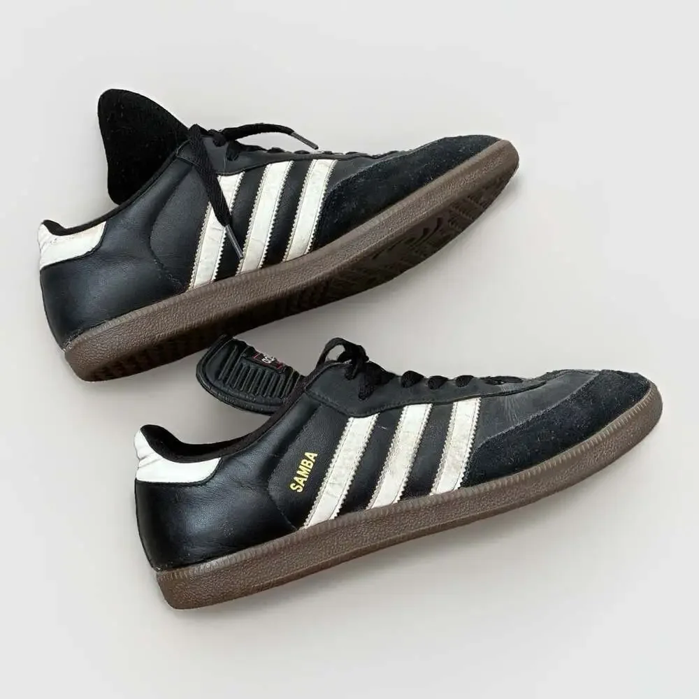 ADIDAS Y2K Adidas Sambas Classic Black And White Gum Sole Men’s Size 10.5